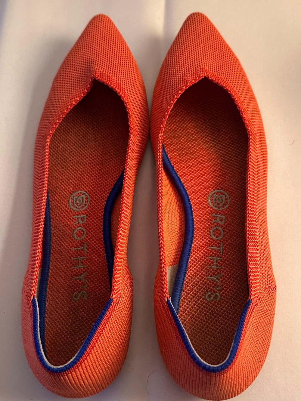Rothy’s The Point Rare Retired Orange Persimmon Flat- Size 9